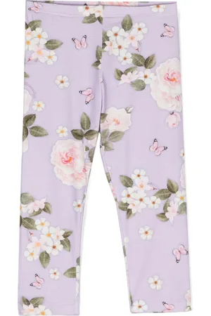 MONNALISA Floral-print elasticated-waistband leggings