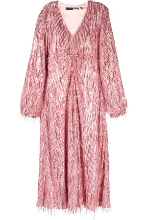 ROTATE Fringed sequin-embellished maxi dress