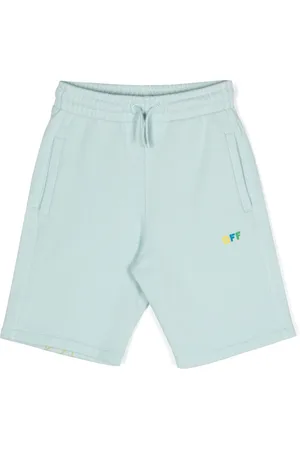 OFF-WHITE Logo-print cotton track shorts