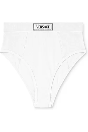 VERSACE Logo-waistband fine-ribbed briefs