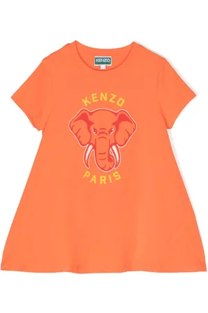 Kenzo Elephant-print cotton T-shirt dress