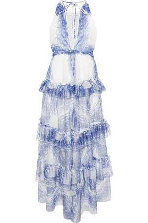 Serafini Floral-print tiered maxi dress