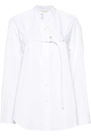 R13 Buckle-fastening cotton shirt