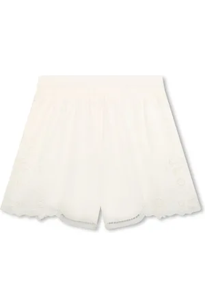 Chloé Embroidered-design organic cotton shorts