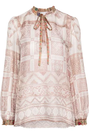 PIERRE-LOUIS MASCIA Graphic-print silk blouse