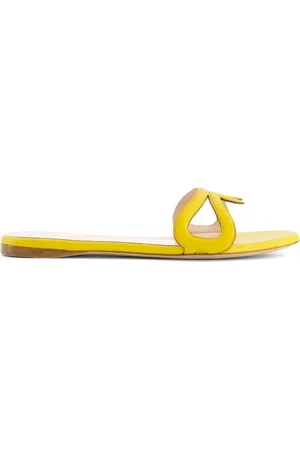 Giambattista Valli Round-toe leather slides