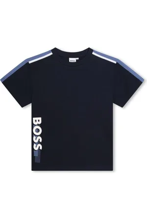 HUGO BOSS Logo-print stripe-trim T-shirt