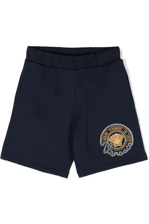 VERSACE Medusa Head-embroidered cotton shorts