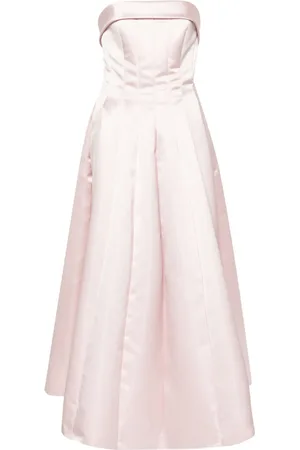 Serafini Strapless satin midi dress
