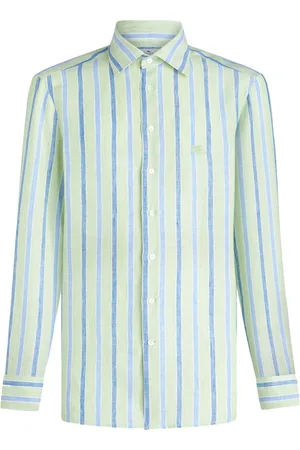 Etro Pegaso-embroidered striped shirt
