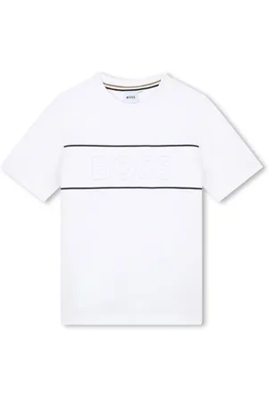 HUGO BOSS Logo-print stripe-trim cotton T-shirt