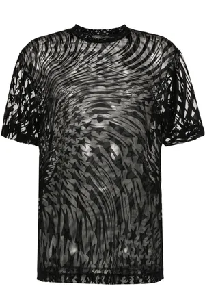 MUGLER Flocked-print T-shirt