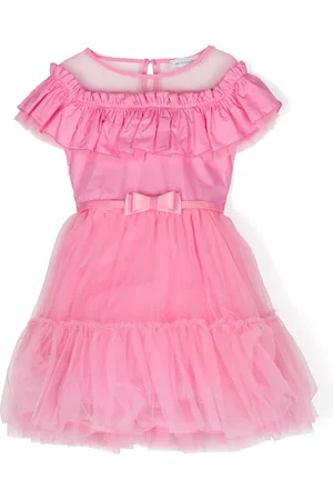 MONNALISA Ruffle-detail tulle dress