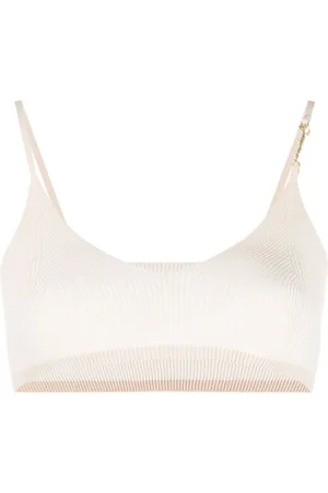 Jacquemus Pralu logo-plaque bralette top