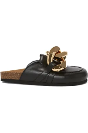 J.W.Anderson Chain-detail leather slides
