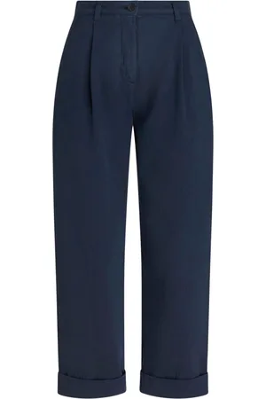 Etro Cropped herringbone-pattern cotton chinos