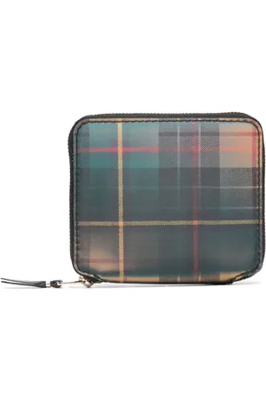 Comme des Garçons Lenticular-effect tartan wallet