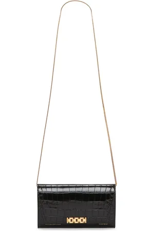 Victoria Beckham Crocodile-embossed leather wallet-on-chain