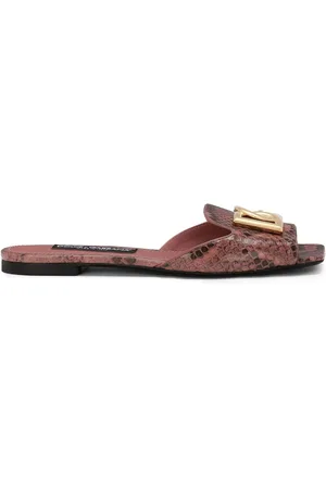 Dolce & Gabbana DG-plaque leather slides