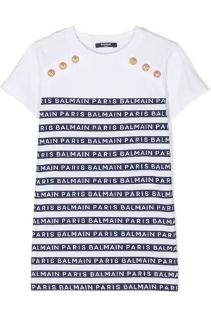 Balmain Striped cotton T-shirt dress