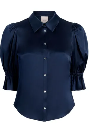 Cinq A Sept Fiona puff-sleeves silk blouse
