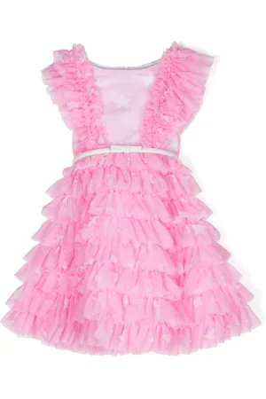 MONNALISA Star-print tulle dress