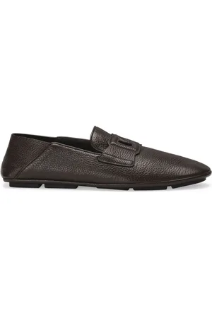 Dolce & Gabbana Logo-appliqué leather loafers