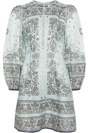 ZIMMERMANN Bandana-print linen minidress