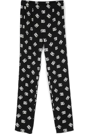 Dolce & Gabbana Logo-print silk-blend leggings