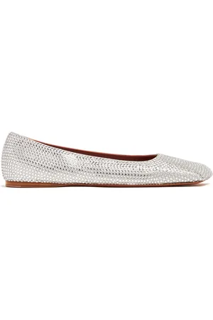 Amina Muaddi Ane crystal-embellished ballerina shoes