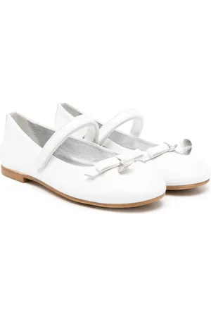 MONNALISA Bow leather ballerina shoes
