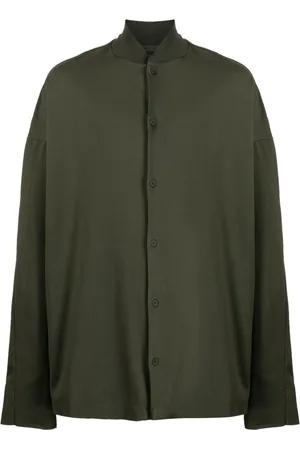 TRANSIT Baseball-collar cotton shirt