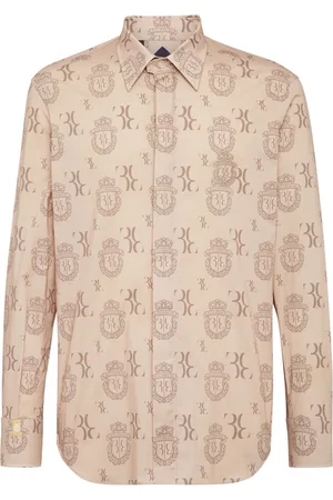 BILLIONAIRE Logo-print stretch-cotton shirt
