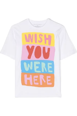 Stella McCartney Wish You Were Here-print cotton T-shirt