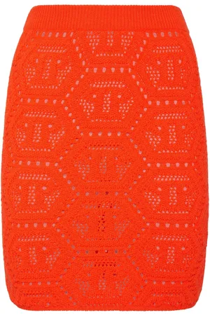 Philipp Plein Monogram-knit mini skirt