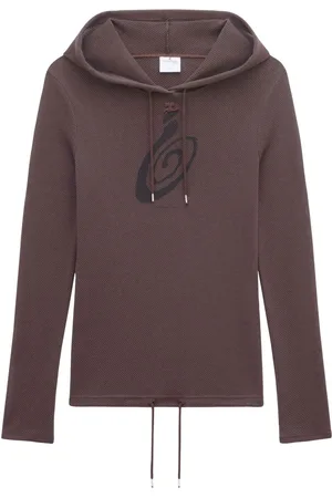 Courrèges Logo-print mesh hoodie