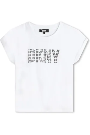 DKNY Eyelet-logo cotton T-shirt