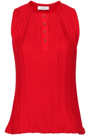 Lanvin Pleated crepe de chine blouse
