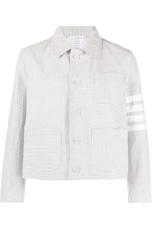 Thom Browne Unconstructed 4-Bar seersucker jacket