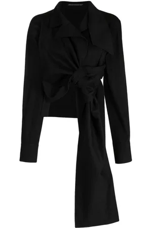 YOHJI YAMAMOTO Gathered cropped cotton jacket