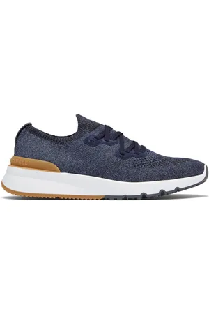 Brunello Cucinelli Mesh knitted lace up sneakers