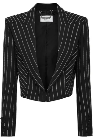 Philipp Plein Cady crystal-embellished cropped blazer