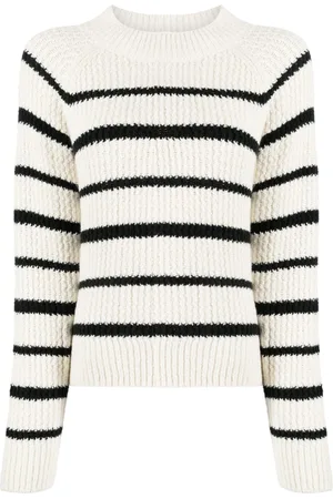 Vince Striped ribbed-knit jumper