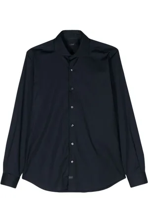 FAY Spread-collar cotton shirt