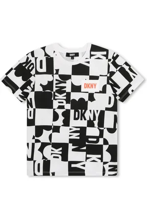 DKNY Logo-print checked cotton T-shirt