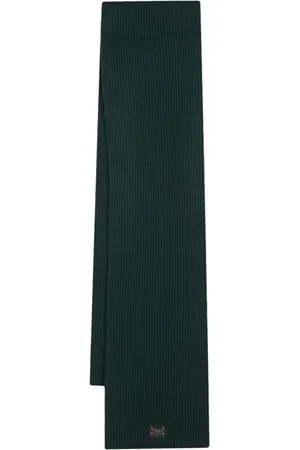 Dolce & Gabbana Logo-plaque ribbed-knit scarf