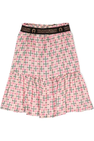 Aigner Geometric-print tiered skirt