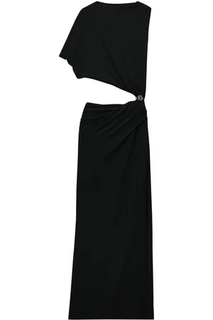 Courrèges Asymmetric crepe maxi dress