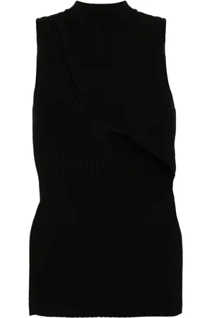 The Attico Cut-out ribbed-knit tank top