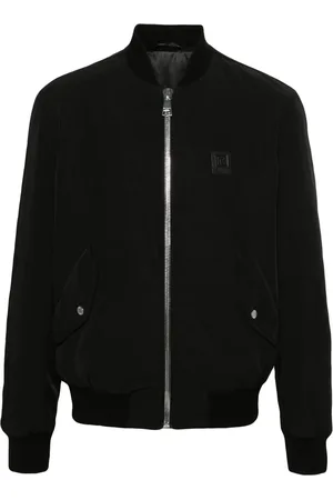 Balmain Logo-patch gabardine-weave jacket